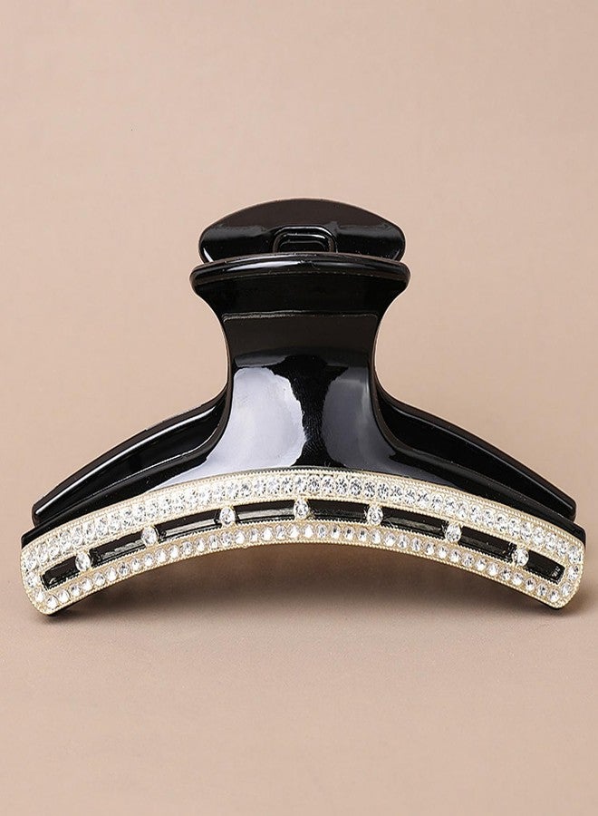 SINIDE Rhinestone Hair Clips, Crystal Plastic Claw Clips Nonslip Acrylic Metal Jaw Clip for Thin Long Hair, Fashion Elegant Clamps Accessories for Women Strong Hold Barrette for Styling (2 Pack) - Image 2